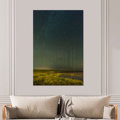 Glasbilder - 100x150 cm - Die Natur von Ameland und ein Sternenhimmel