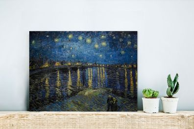 Glasbilder - 40x30 cm - Sternennacht über dem Orsay Paris - Vincent Van Gogh