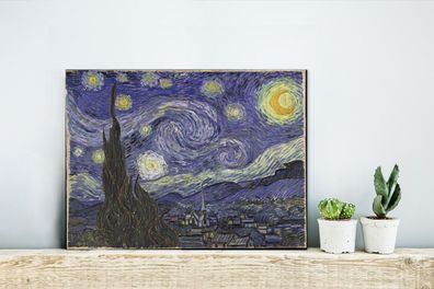 Glasbilder - 40x30 cm - Sternennacht - Vincent van Gogh (Gr. 40x30 cm)