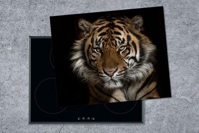 Herdabdeckplatte - 65x52 cm - Tiger - Wilde Tiere - Porträt