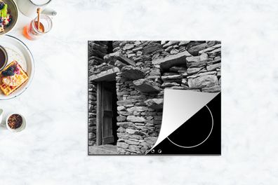Herdabdeckplatte - 75x52 cm - Wand - Steine - Treppe