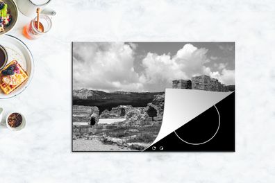 Herdabdeckplatte - 78x52 cm - Mauer - Steine - Ruine