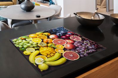 Herdabdeckplatte - 65x52 cm - Obst - Regenbogen - Farben