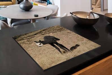 Herdabdeckplatte - 75x52 cm - Alpaka - Schwarz - Weiß