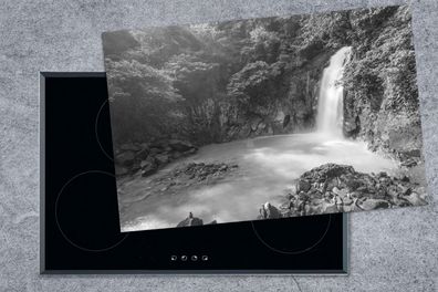 Herdabdeckplatte - 80x52 cm - Rio Celeste Wasserfall am Tenoria Vulkan in Costa Rica