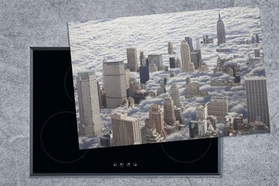 Herdabdeckplatte - 78x52 cm - New York - Nebel - Manhattan