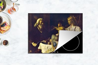 Herdabdeckplatte - 70x52 cm - Abraham und die Engel - Rembrandt van Rijn