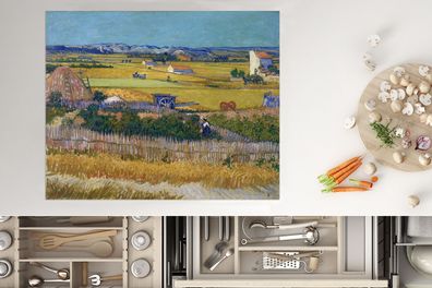 Herdabdeckplatte - 65x52 cm - Die Ernte - Vincent van Gogh