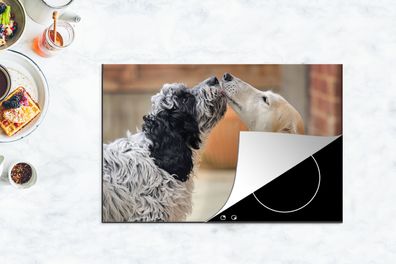 Herdabdeckplatte - 80x52 cm - Hunde - Haustiere - Liebe