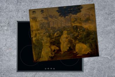 Herdabdeckplatte - 65x52 cm - Anbetung der Könige - Leonardo da Vinci