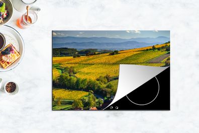 Herdabdeckplatte - 78x52 cm - Frankreich - Weinberg - Dorf