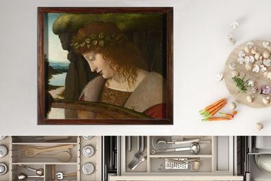 Herdabdeckplatte - 60x52 cm - Narzisse - Leonardo da Vinci