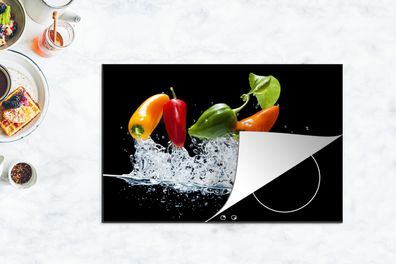 Herdabdeckplatte - 80x52 cm - Paprika - Wasser - Gemüse