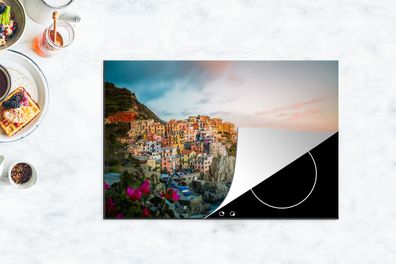 Herdabdeckplatte - 78x52 cm - Italien - Felsen - Monterosso