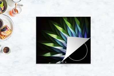 Herdabdeckplatte - 75x52 cm - Blumen - Geometrie - Abstrakt