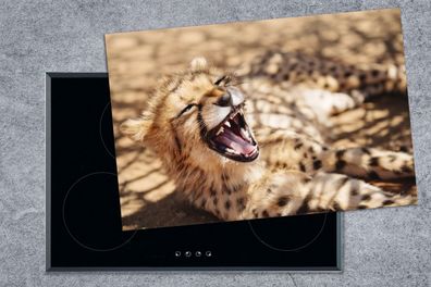 Herdabdeckplatte - 78x52 cm - Gepard - Tier - Nahaufnahme