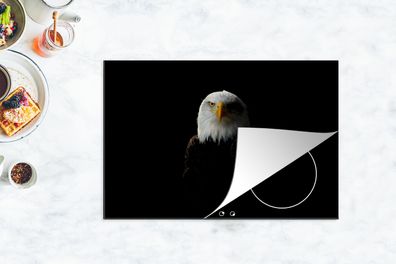 Herdabdeckplatte - 78x52 cm - Adler - Vogel - Schwarz
