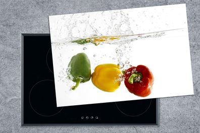 Herdabdeckplatte - 78x52 cm - Paprika - Wasser - Gemüse