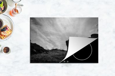 Herdabdeckplatte - 78x52 cm - Pferd - Wolken - Wiese
