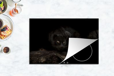 Herdabdeckplatte - 80x52 cm - Panther - Wald - Augen