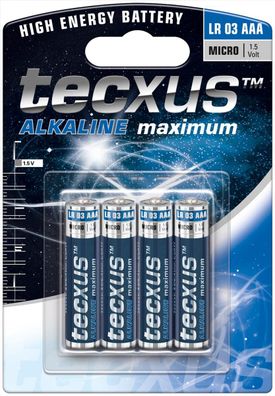 tecxus - LR03 / AAA (Micro) - 1,5 Volt 1200mAh AlMn - 4er Blister