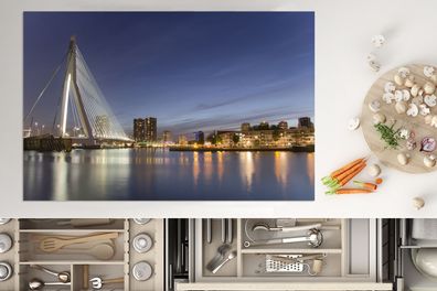 Herdabdeckplatte - 80x52 cm - Erasmus - Brücke - Rotterdam - Maas