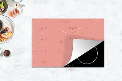 Herdabdeckplatte - 78x52 cm - Muster - Luxus - Rosa