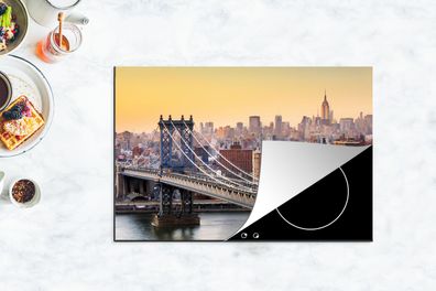 Herdabdeckplatte - 78x52 cm - Manhattan-Brücke in New York
