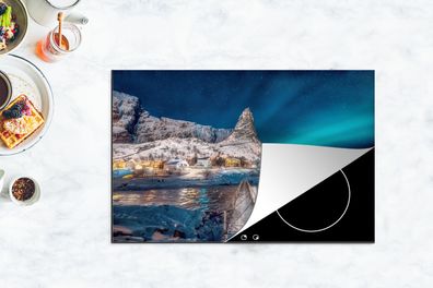 Herdabdeckplatte - 80x52 cm - Aurora - Eis - Berg