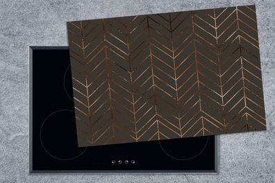 Herdabdeckplatte - 78x52 cm - Muster - Bronze - Luxus - Grau