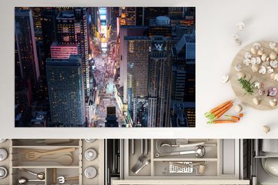 Herdabdeckplatte - 78x52 cm - Blick von oben auf den Times Square in New York