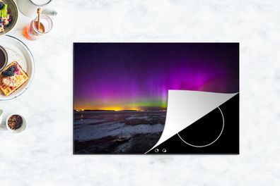 Herdabdeckplatte - 78x52 cm - Aurora - Eis - Lila