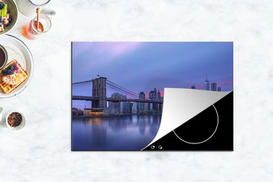 Herdabdeckplatte - 78x52 cm - New York hinter der Brooklyn Bridge