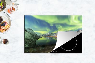 Herdabdeckplatte - 80x52 cm - Nordlichter - Fjord - Norwegen