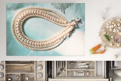 Herdabdeckplatte - 78x52 cm - Halskette aus Perlen