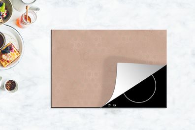 Herdabdeckplatte - 78x52 cm - Muster - Luxus - Rosa - Roségold