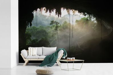 Fototapete - 600x400 cm - Natürliche Höhle im Regenwald von Malaysia (Gr. 600x400 cm)