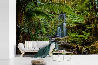 Fototapete - 360x240 cm - Wasserfälle tief in den Regenwäldern von Victoria