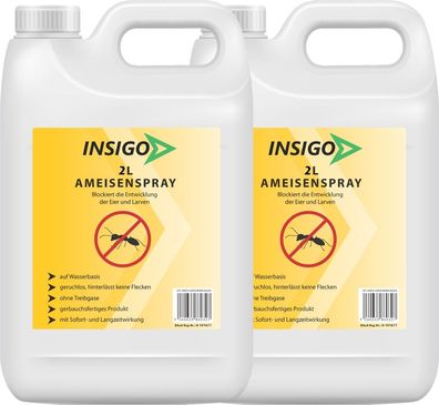 INSIGO 2x2L Ameisenspray Ameisenmittel Ameisengift gegen Ameisen Bekämpfung