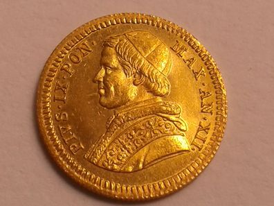 Original 2,5 Scudi 1857 XII (Rom) Gold Vatikan Papst Pius IX. - sehr gute Qualität