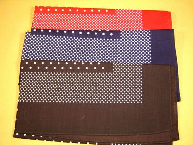 klassisches Nikituch mittlere Punkte Bandana Baumwolle Bikertuch rot , blau , braun