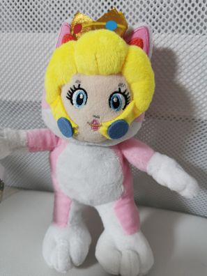 Super Mario Prinzessin Peach 3D cat Plüsch Figur Stofftier Kuscheltier 19 cm
