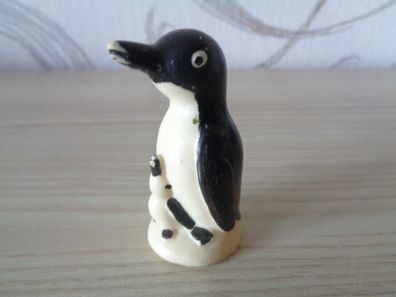 kleine Spielfigur -Pinguin mit Kind -Gummifigur aus DDR Zeiten