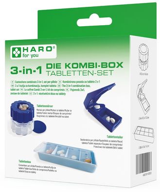 HARO 3-in-1 Kombi-Box Tabletten Set 3-teilig blau