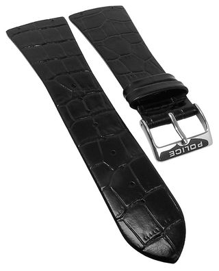Police Skyline | Uhrenarmband Leder schwarz Krokooptik 13678BSR/04