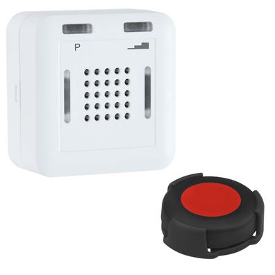 ELDAT Pflegeruf-Set mit Notrufknopf: Hausnotruf mit Tastsender u. Senderhalter