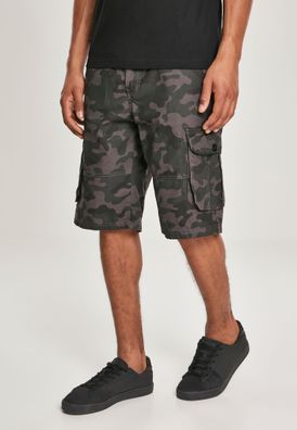 Belted Camo Cargo Shorts Ripstop Grey black