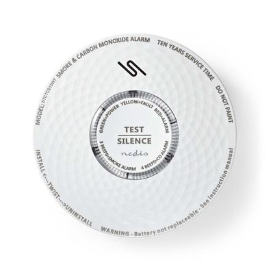 Nedis DTCTCS10WT Rook- En Koolmonoxidemelder Batterij Gevoed Batterijlevensduur Tot: