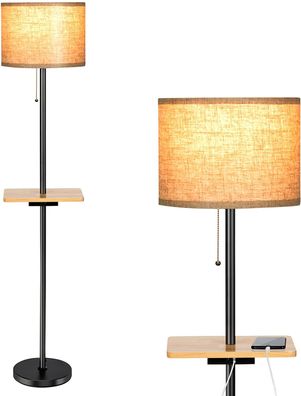 Stehlampe mit Tablett 3 in 1 Standleuchte mit Metallrahmen & Eisen Basis, Stehleuchte