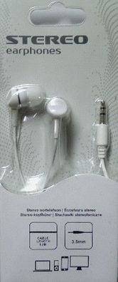 Silikon In-Ear Ohrhörer weiß Stereo Kopfhörer Handy MP3 iPhone iPod 3,5mm Klinke